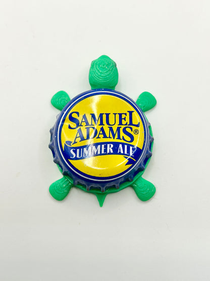 Sam Adams Summer Ale - Bottle Cap Magnet Turtle Shell Shocked Art