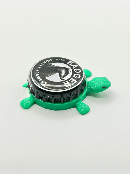 Badger Brewing - Bottle Cap Magnet Turtle Shell Shocked Art