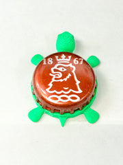 Oland Beer - Bottle Cap Magnet Turtle Shell Shocked Art