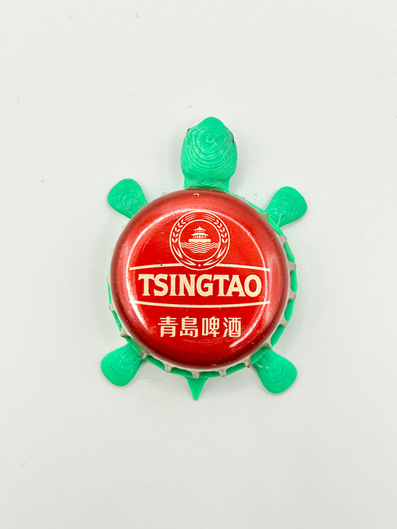 Tsingtao - Bottle Cap Magnet Turtle Shell Shocked Art