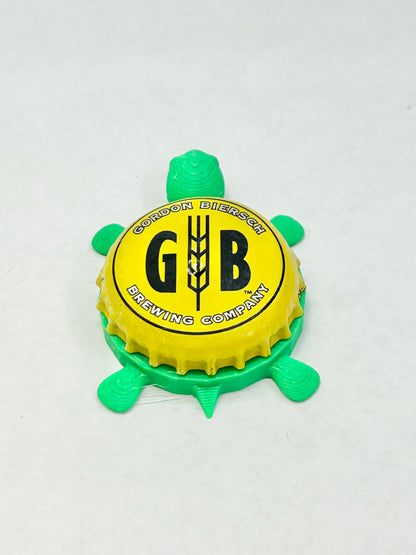 Gordon Biersch Brewing - Bottle Cap Magnet Turtle Shell Shocked Art