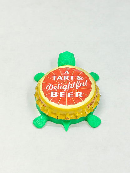 Tart and Delightful, Spoetzl Brewing, Shiner Beer - Bottle Cap Magnet Turtle Shell Shocked Art
