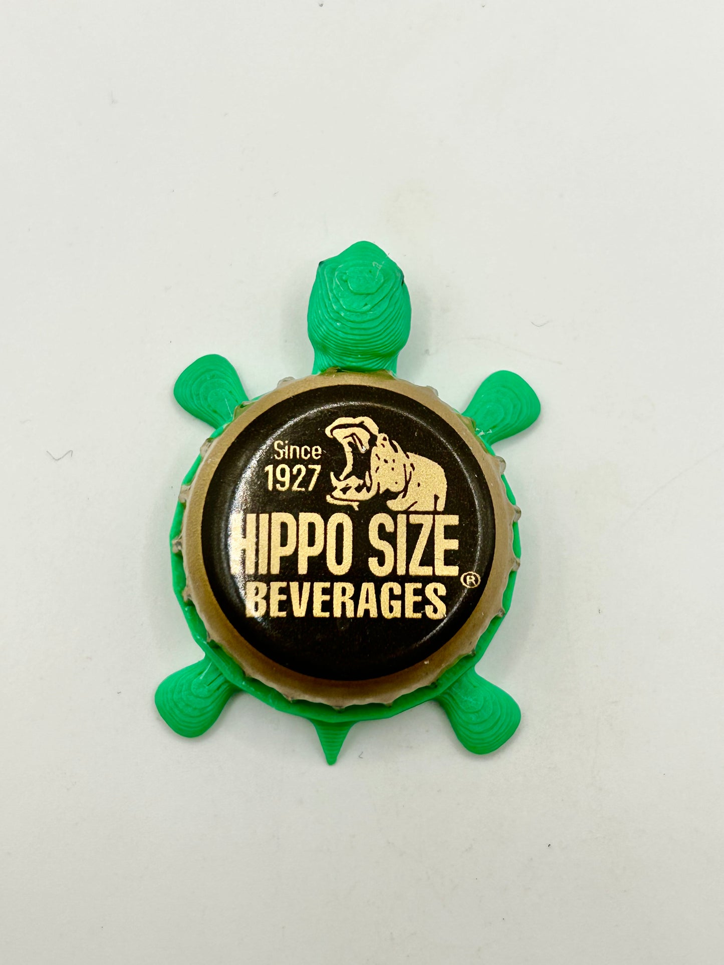 Hippo Size Beverages - Bottle Cap Magnet Turtle