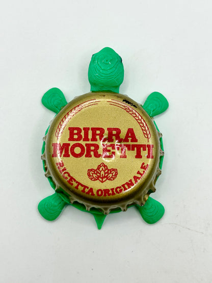 Birra Moretti - Bottle Cap Magnet Turtle Shell Shocked Art