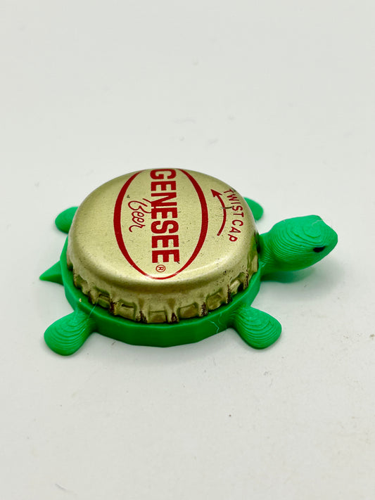 Genesee Beer (Red) - Bottle Cap Magnet Turtle Shell Shocked Art