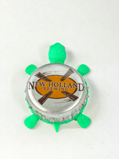 New Holland Brewing - Bottle Cap Magnet Turtle Shell Shocked Art