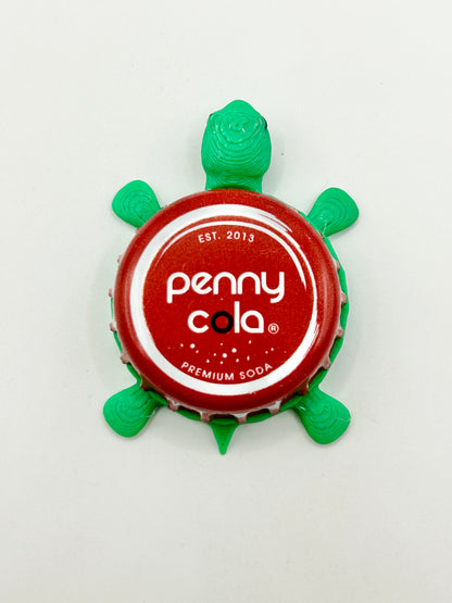 Penny Cola - Bottle Cap Magnet Turtle Shell Shocked Art