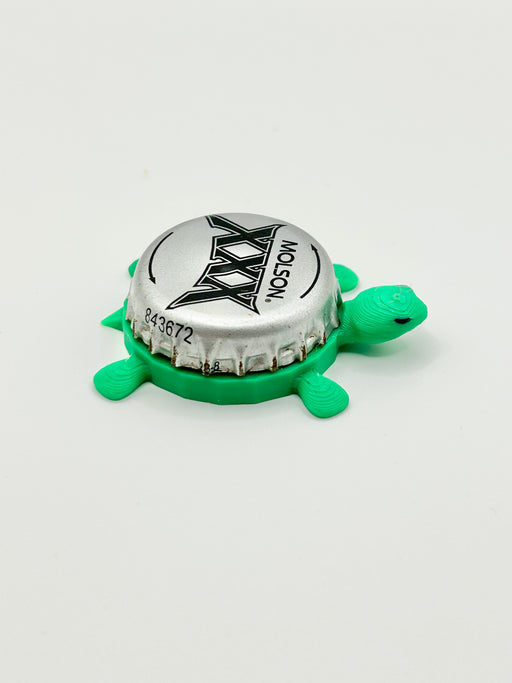 Molson XXX - Bottle Cap Magnet Turtle Shell Shocked Art