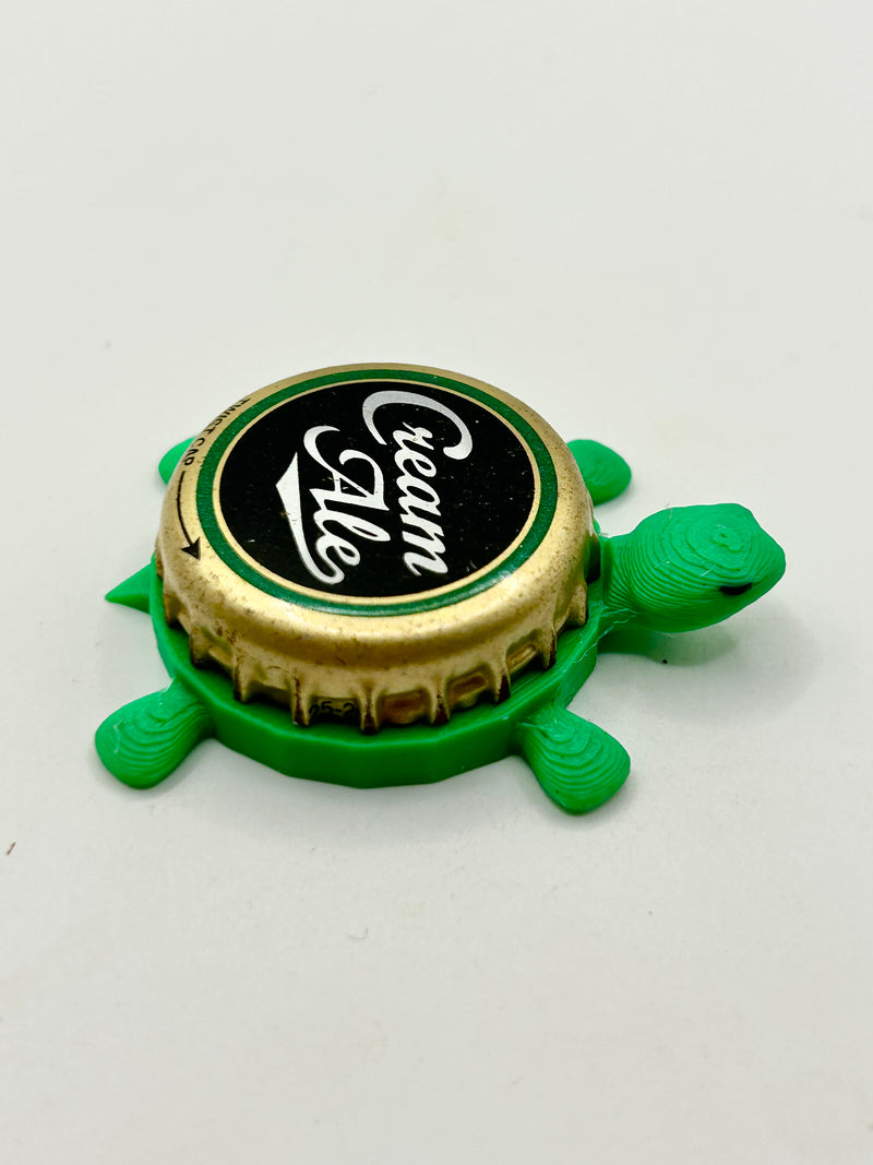 Genesee Cream Ale (Black Background) - Bottle Cap Magnet Turtle Shell Shocked Art