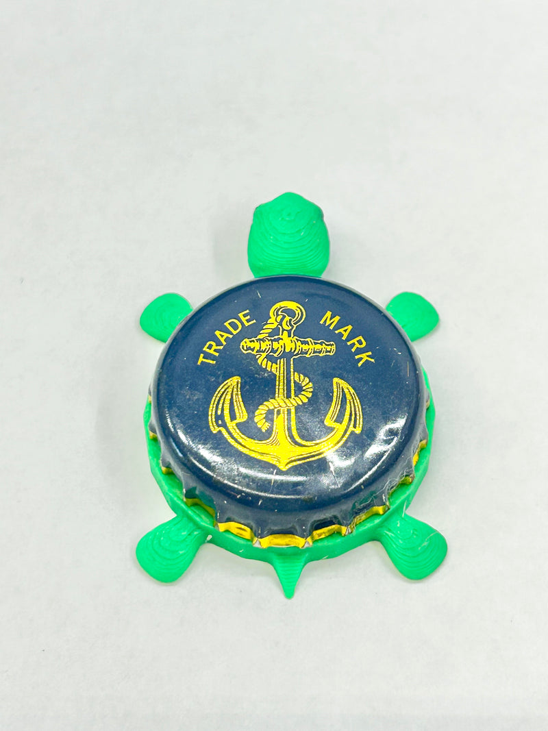Anchor Brewing (Navy Blue) - Bottle Cap Magnet Turtle Shell Shocked Art