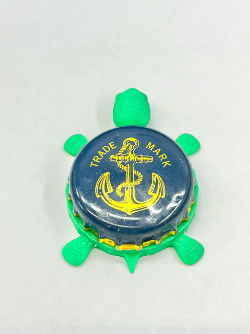 Anchor Brewing (Navy Blue) - Bottle Cap Magnet Turtle Shell Shocked Art