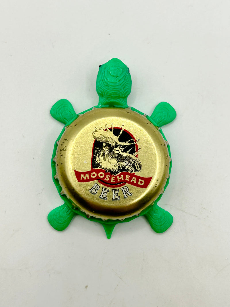 Moosehead Beer (Vintage, Rare) - Bottle Cap Magnet Turtle Shell Shocked Art