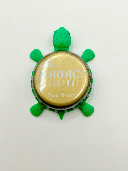 Nordic Original Tonic Water - Bottle Cap Magnet Turtle Shell Shocked Art