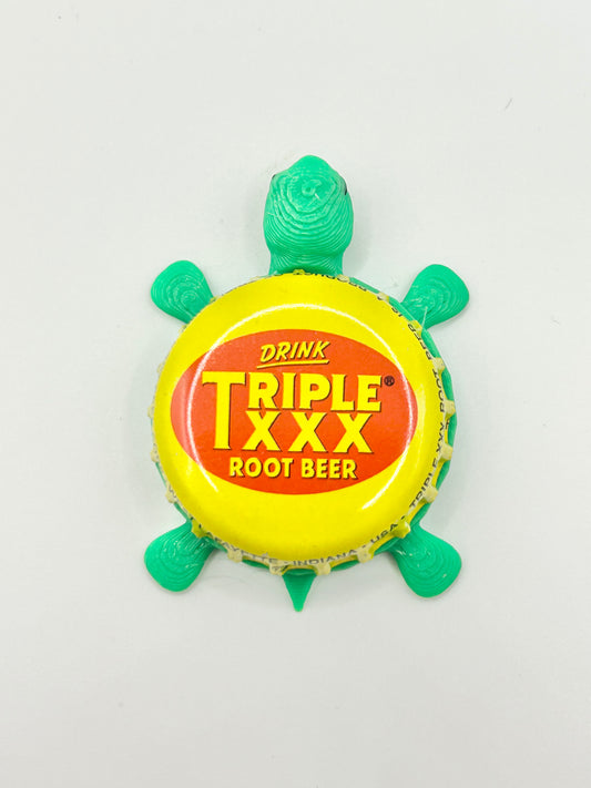 Triple XXX Root Beer - Bottle Cap Magnet Turtle