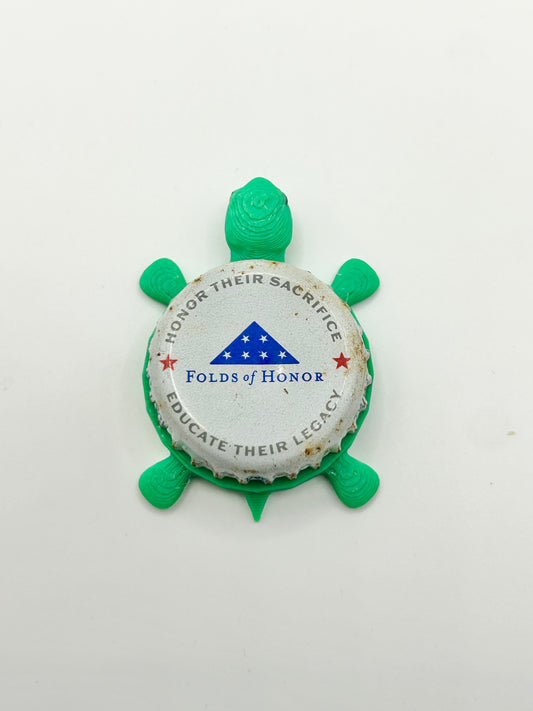 Budweiser Folds of Honor - Bottle Cap Magnet Turtle