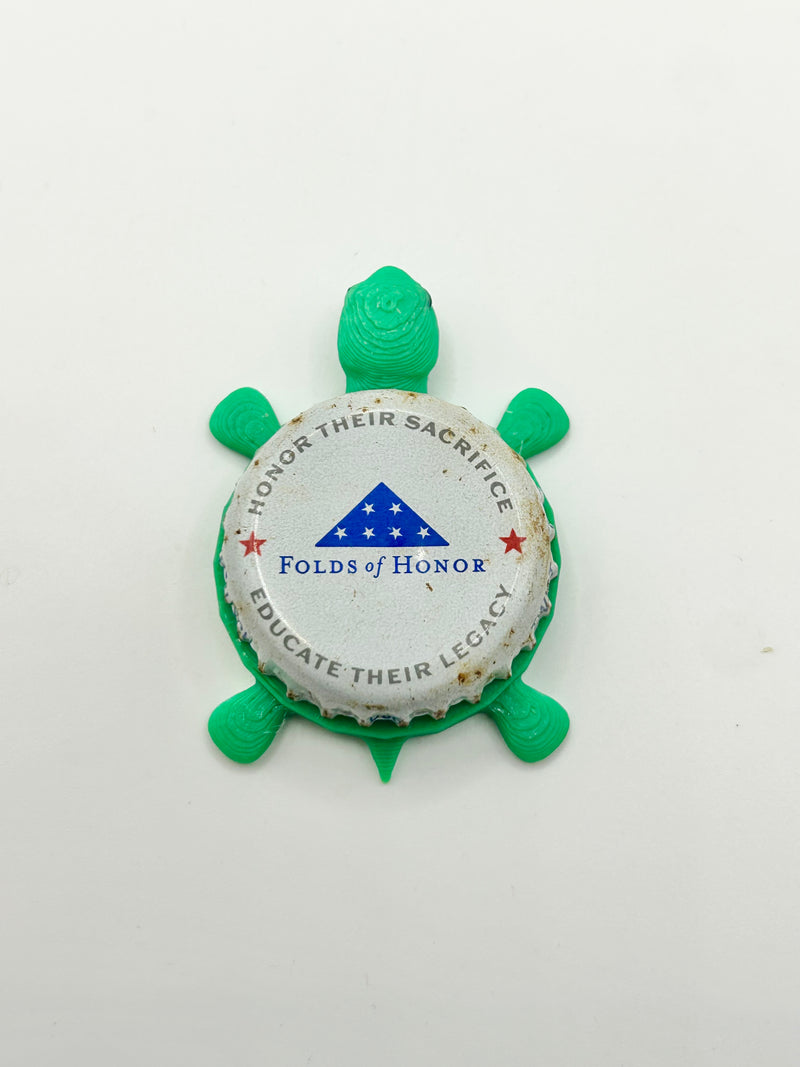 Budweiser Folds of Honor - Bottle Cap Magnet Turtle Shell Shocked Art