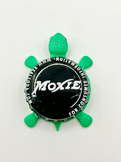 Moxie (Black) - Bottle Cap Magnet Turtle Shell Shocked Art