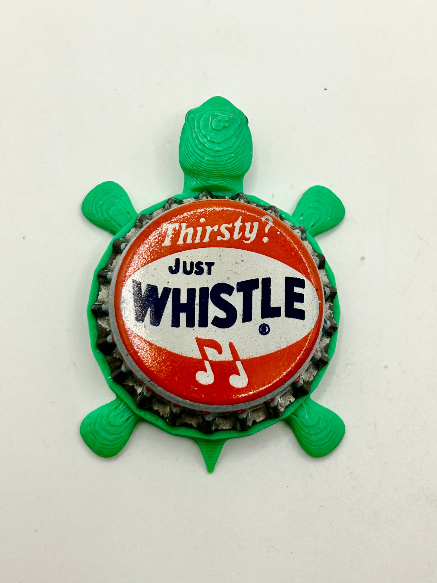Whistle Soda (Vintage) - Bottle Cap Magnet Turtle Shell Shocked Art