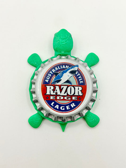Razor Edge Lager - Bottle Cap Magnet Turtle
