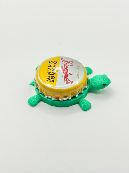 Leinenkugel's Orange Shandy - Bottle Cap Magnet Turtle Shell Shocked Art