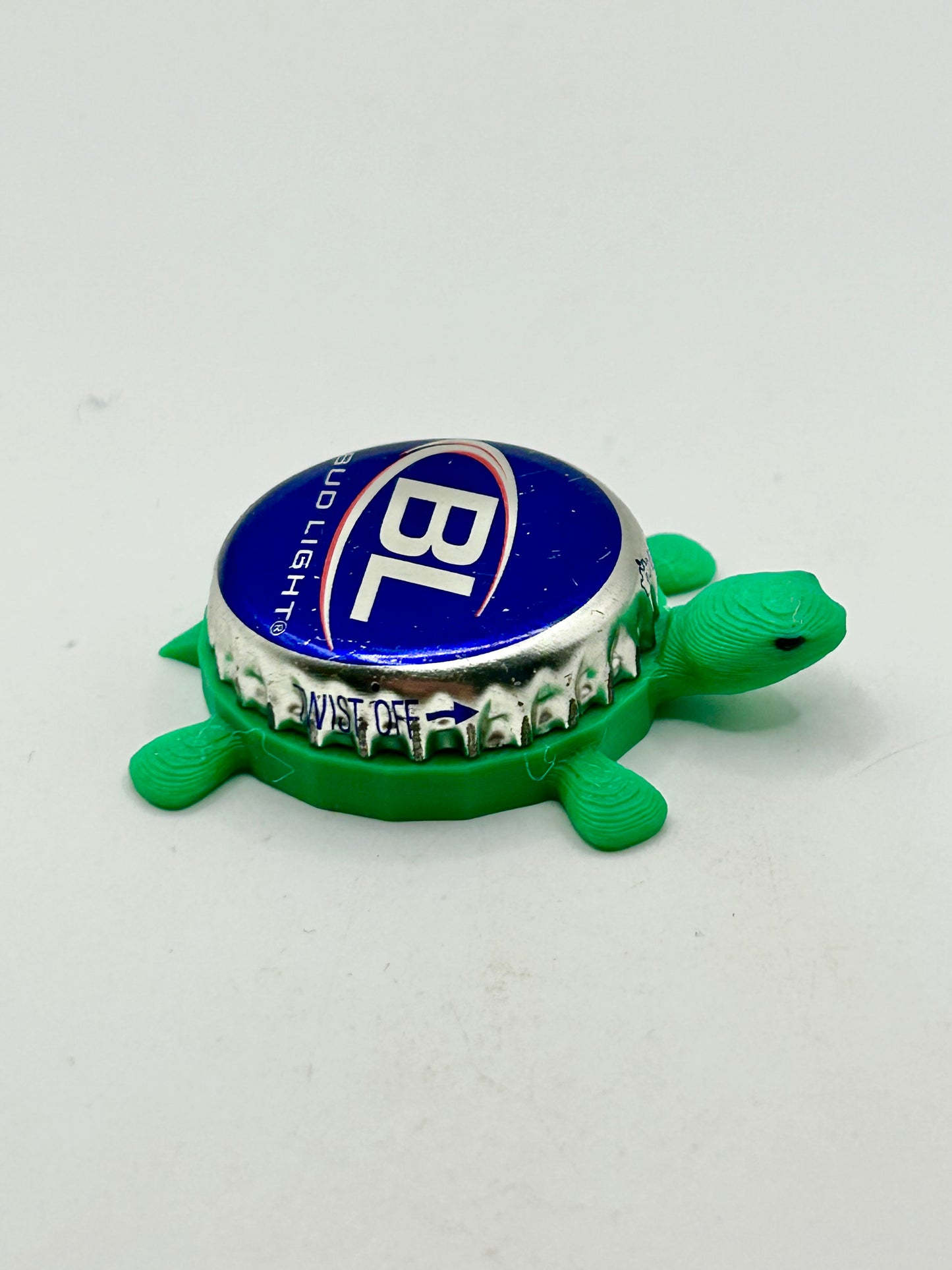 Bud Light (BL) - Bottle Cap Magnet Turtle Shell Shocked Art
