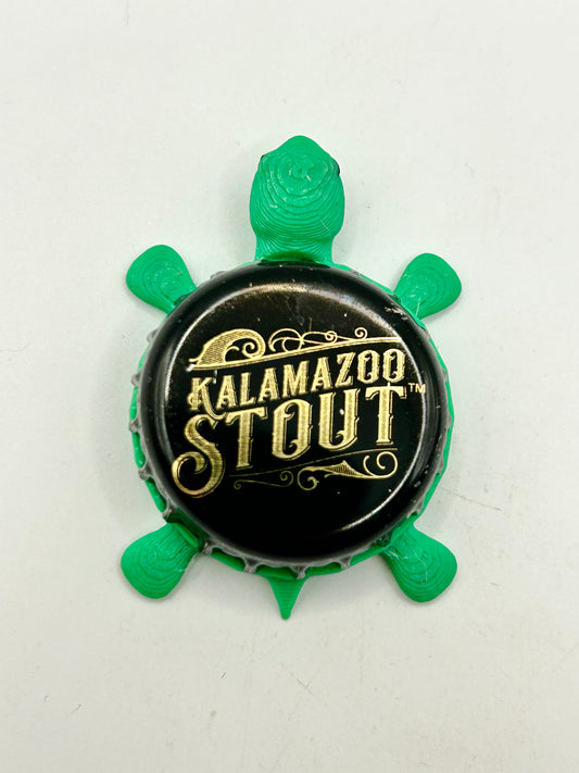 Kalamazoo Stout (Bell's Beer) - Bottle Cap Magnet Turtle Shell Shocked Art