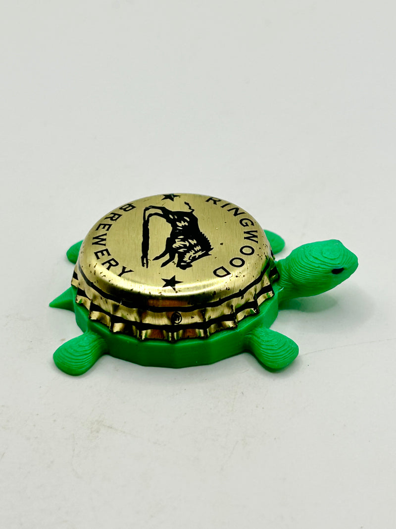 Ringwood Brewery (Gold) - Bottle Cap Magnet Turtle Shell Shocked Art