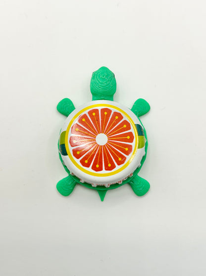 Shiner Ruby Red - Bottle Cap Magnet Turtle Shell Shocked Art