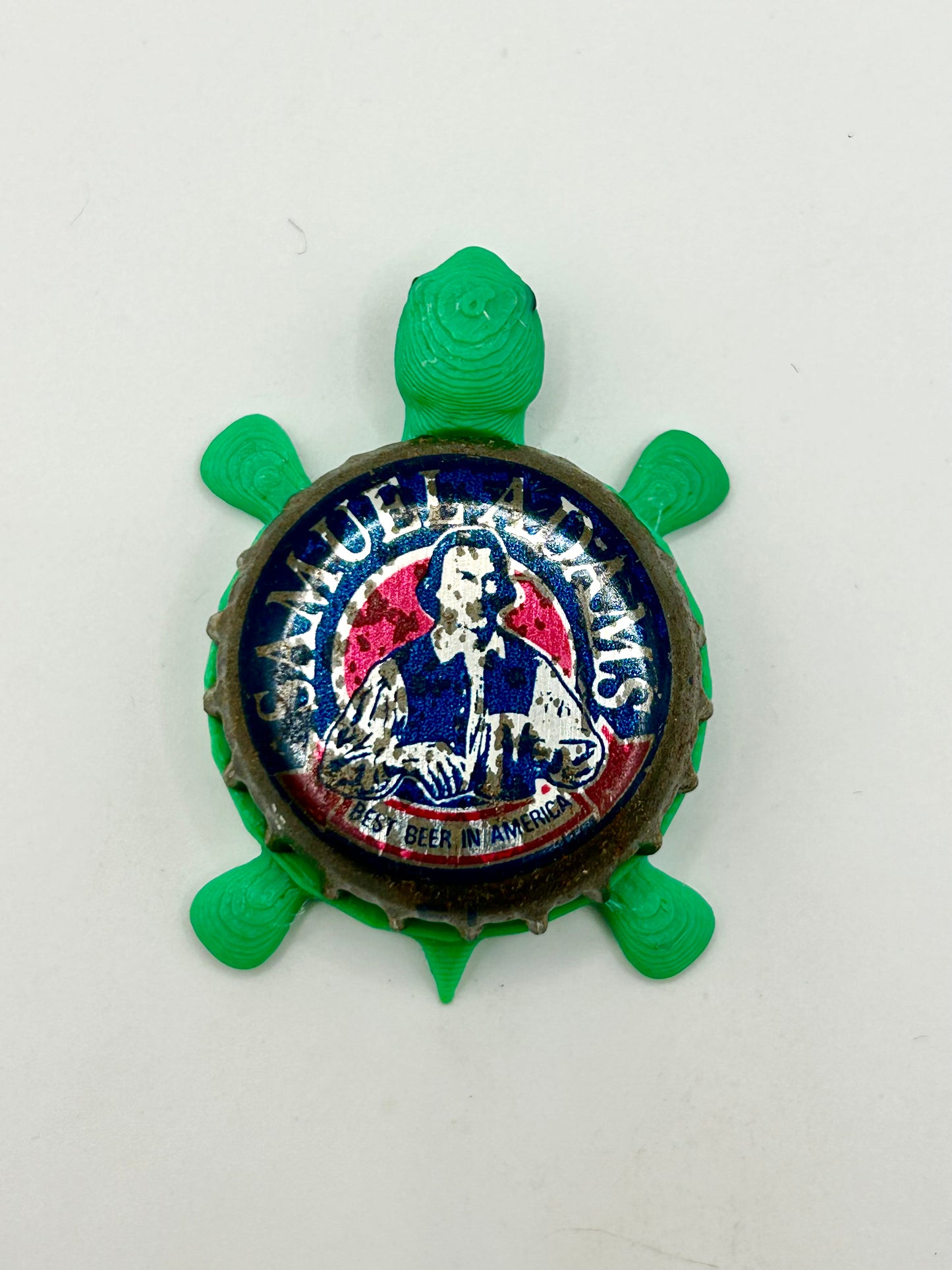 Samuel Adams Beer (Vintage) - Bottle Cap Magnet Turtle