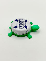 Kronenbourg 1664 (White) - Bottle Cap Magnet Turtle Shell Shocked Art