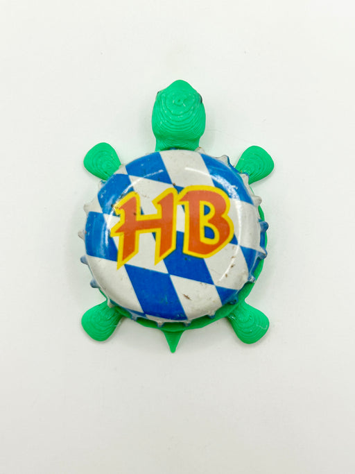 Heiner Brau Brewing - Bottle Cap Magnet Turtle Shell Shocked Art
