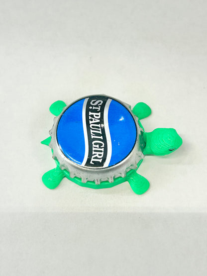 St Pauli Girl Lager (Blue) - Bottle Cap Magnet Turtle Shell Shocked Art