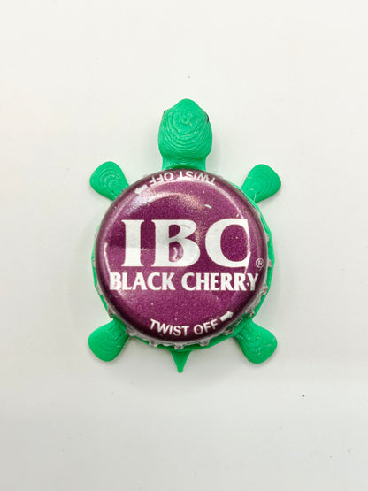 IBC Black Cherry Soda - Bottle Cap Magnet Turtle Shell Shocked Art