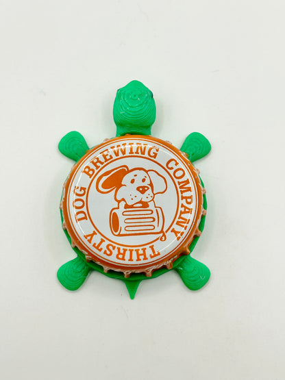 Thirsty Dog Brewing Co. (Orange) - Bottle Cap Magnet Turtle Shell Shocked Art