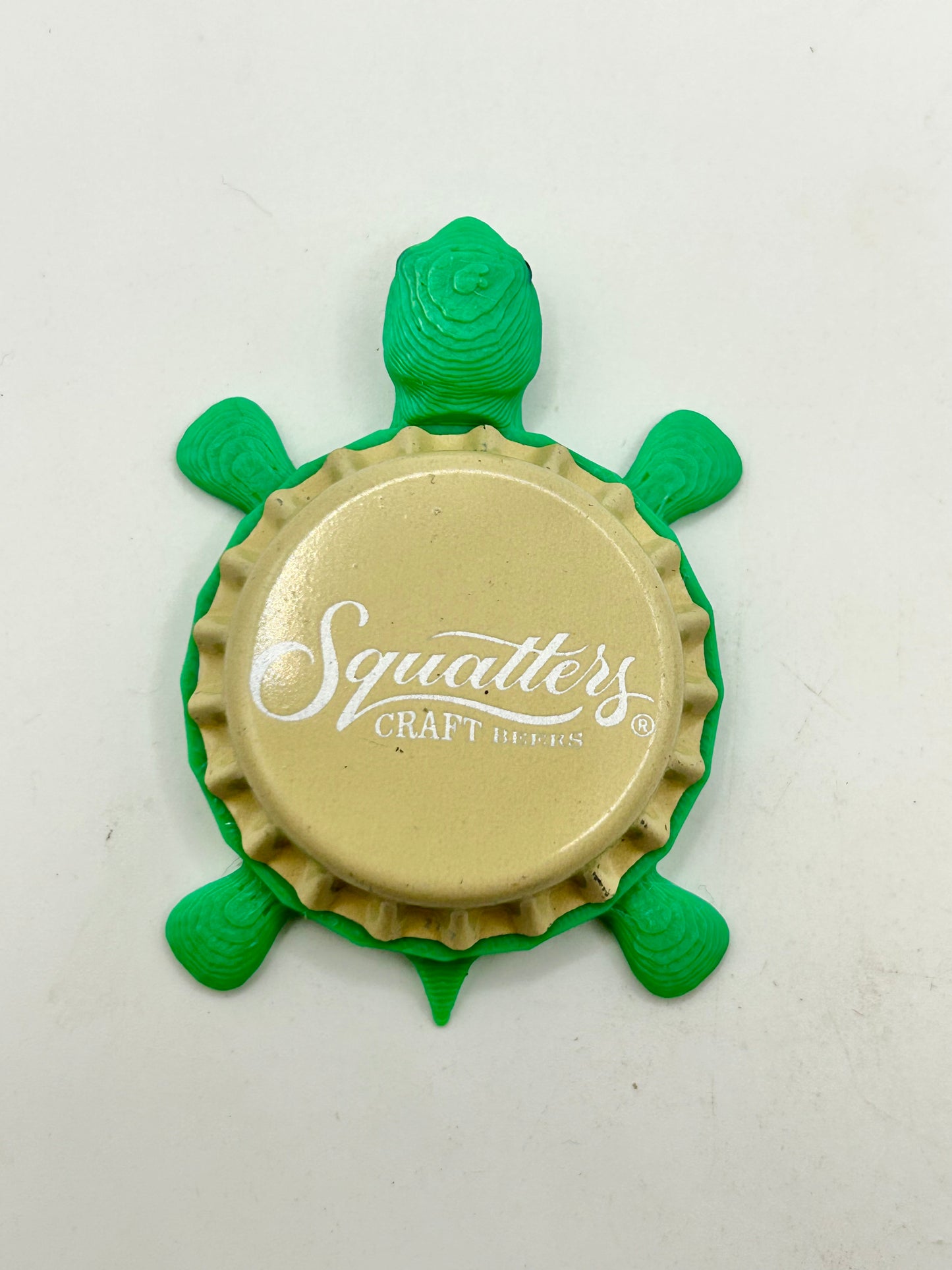 Squatters Beer (Beige) - Bottle Cap Magnet Turtle Shell Shocked Art