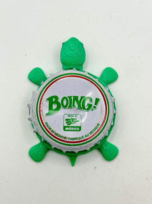 Boing Soda - Bottle Cap Magnet Turtle Shell Shocked Art