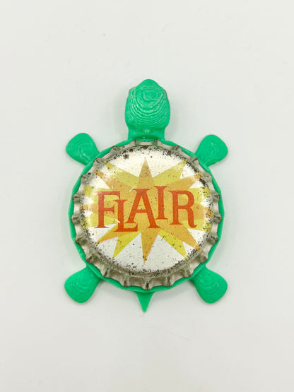Flair Soda (Vintage) - Bottle Cap Magnet Turtle Shell Shocked Art
