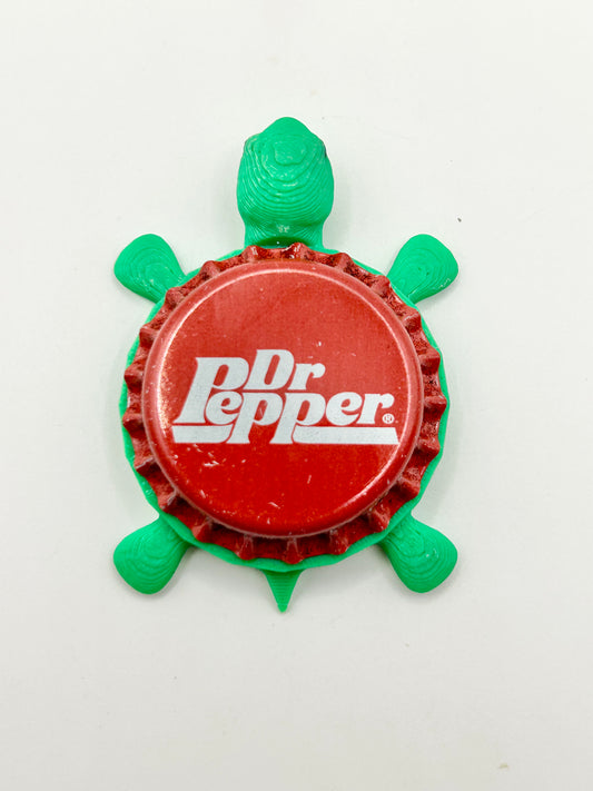 Dr Pepper Soda (Red Vintage) - Bottle Cap Magnet Turtle