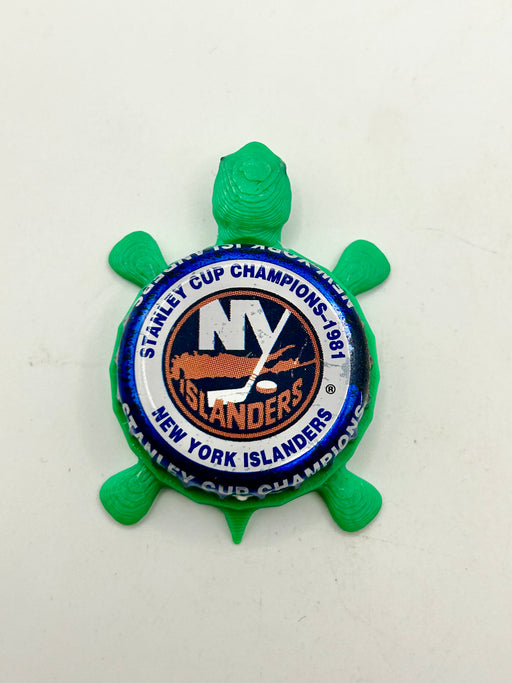 New York Islanders Stanley Cup Champions (1981) - Bottle Cap Magnet Turtle Shell Shocked Art
