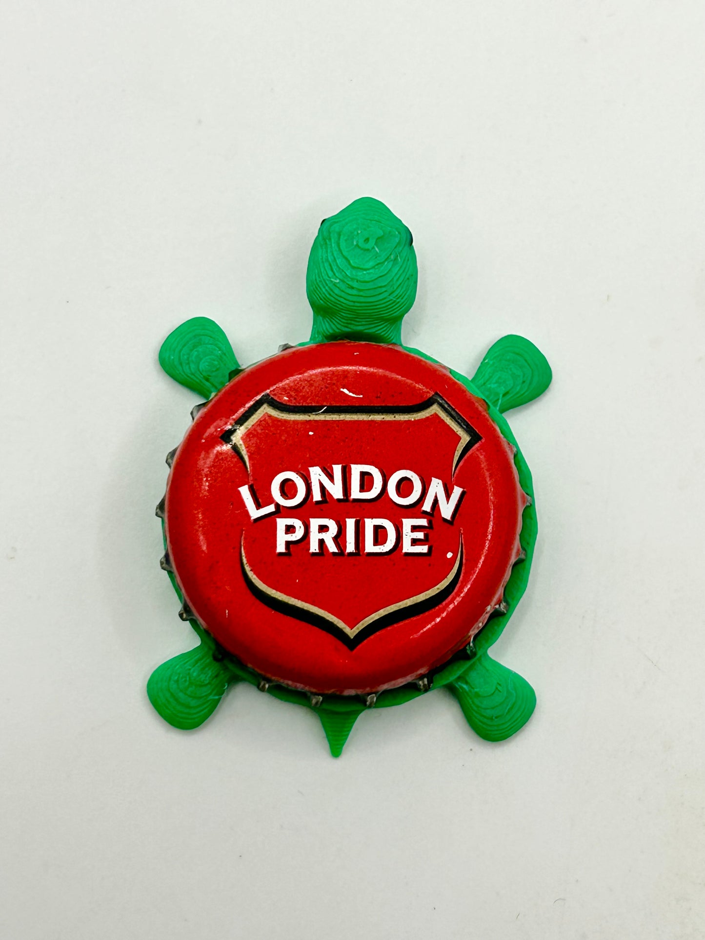 Fuller’s London Pride - Bottle Cap Magnet Turtle Shell Shocked Art
