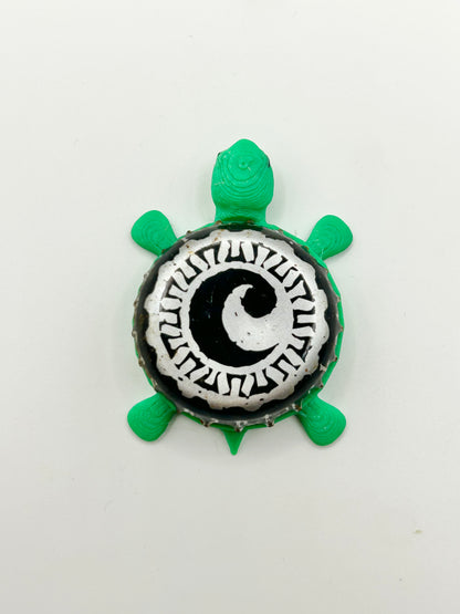 Cisco Brewers - Bottle Cap Magnet Turtle Shell Shocked Art