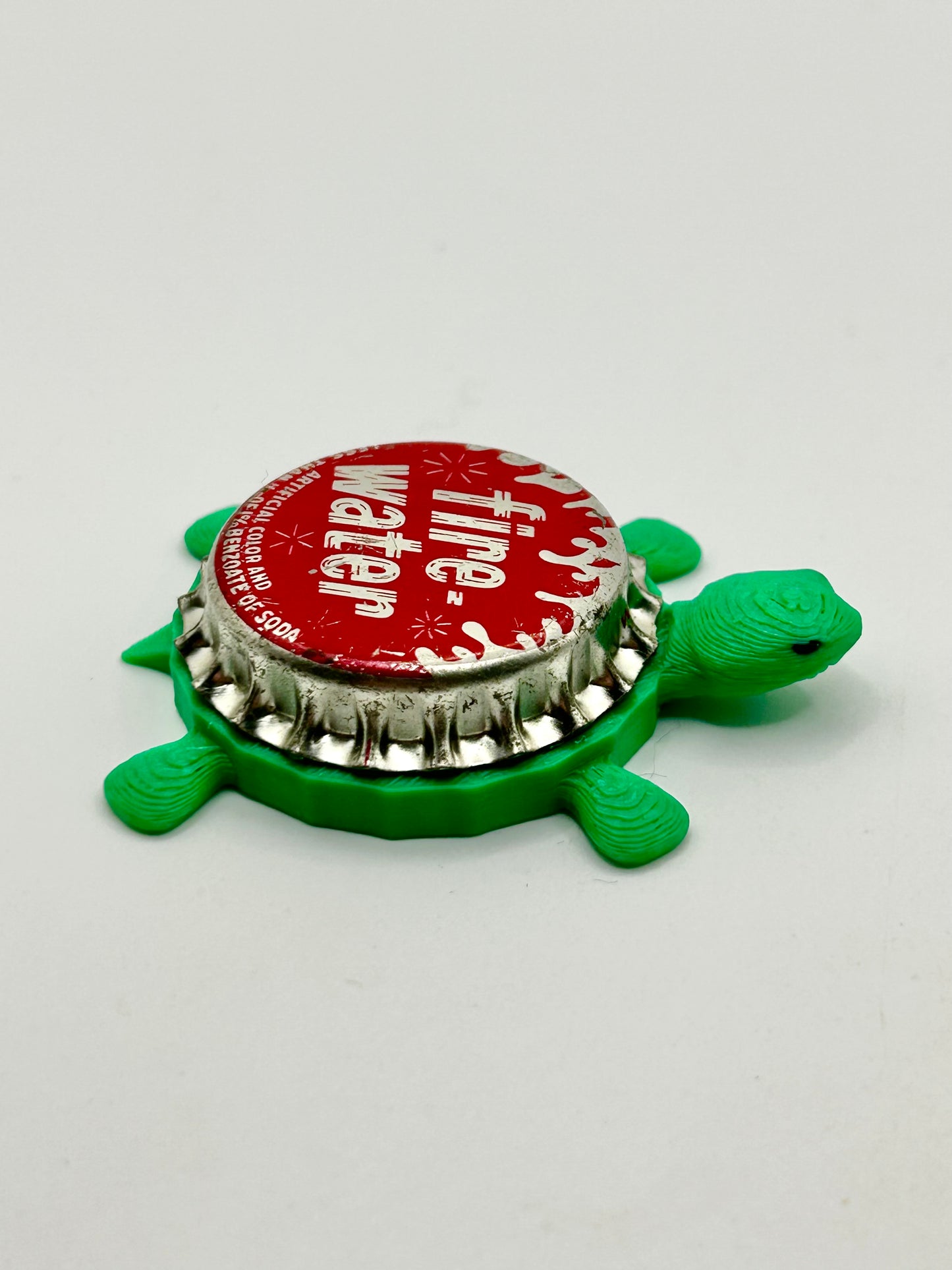 Fire Water - Bottle Cap Magnet Turtle Shell Shocked Art
