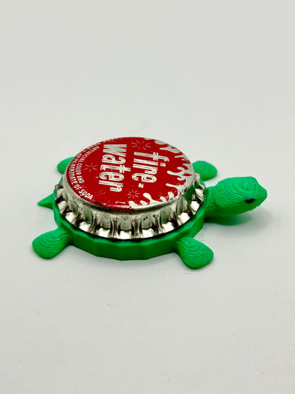 Fire Water - Bottle Cap Magnet Turtle Shell Shocked Art
