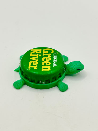 Green River Soda - Bottle Cap Magnet Turtle Shell Shocked Art