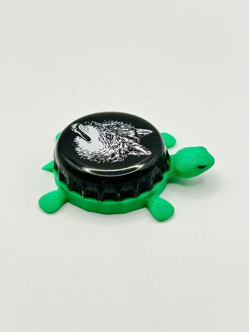 Wild Wolf Brewing - Bottle Cap Magnet Turtle Shell Shocked Art