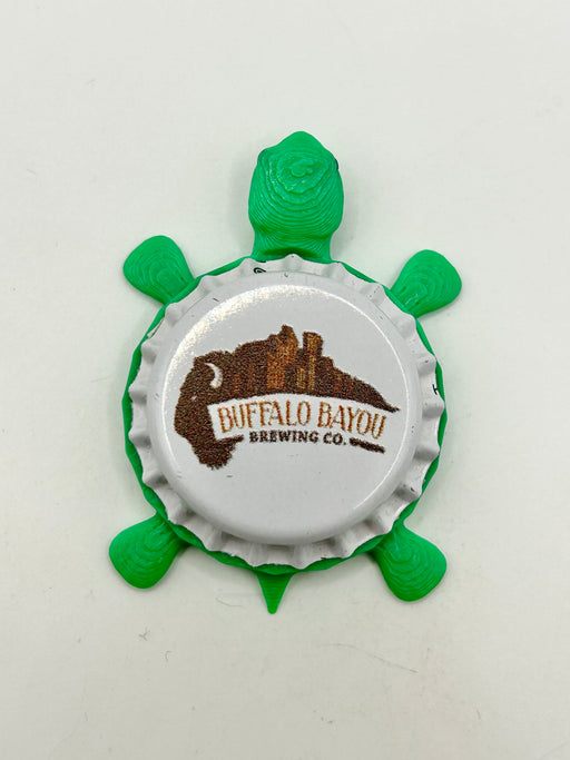 Buffalo Bayou Brewing - Bottle Cap Magnet Turtle Shell Shocked Art