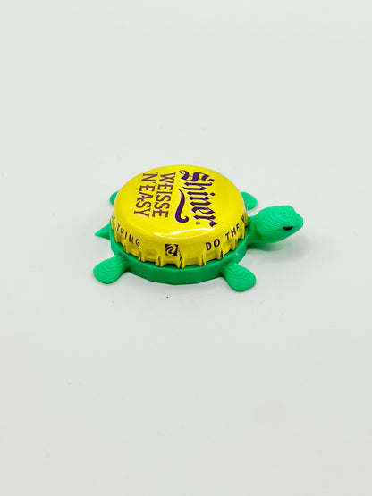 Shiner Weisse ‘N’ Easy - Bottle Cap Magnet Turtle Shell Shocked Art