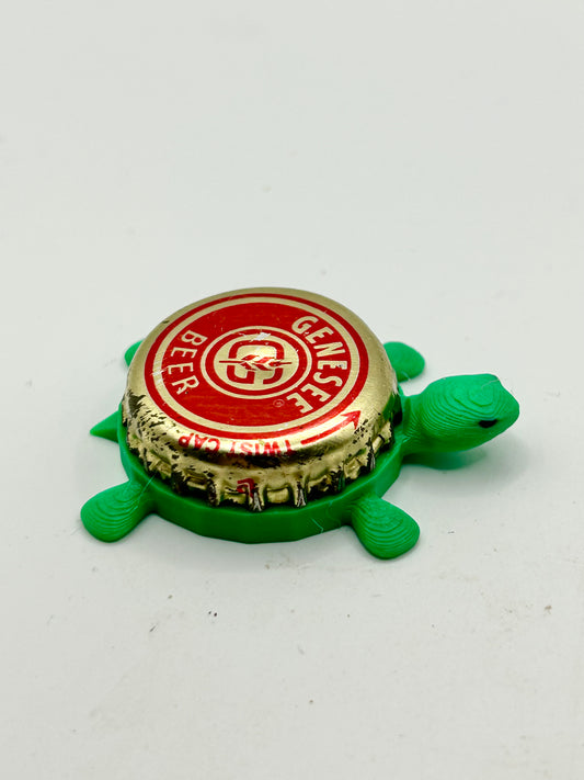 Genesee Beer (Vintage Red) - Bottle Cap Magnet Turtle Shell Shocked Art