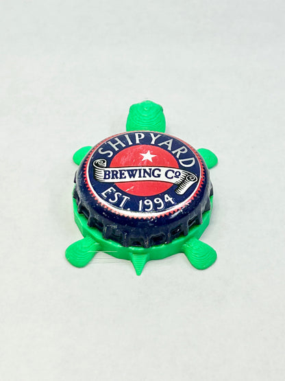 Shipyard Brewing - Bottle Cap Magnet Turtle Shell Shocked Art