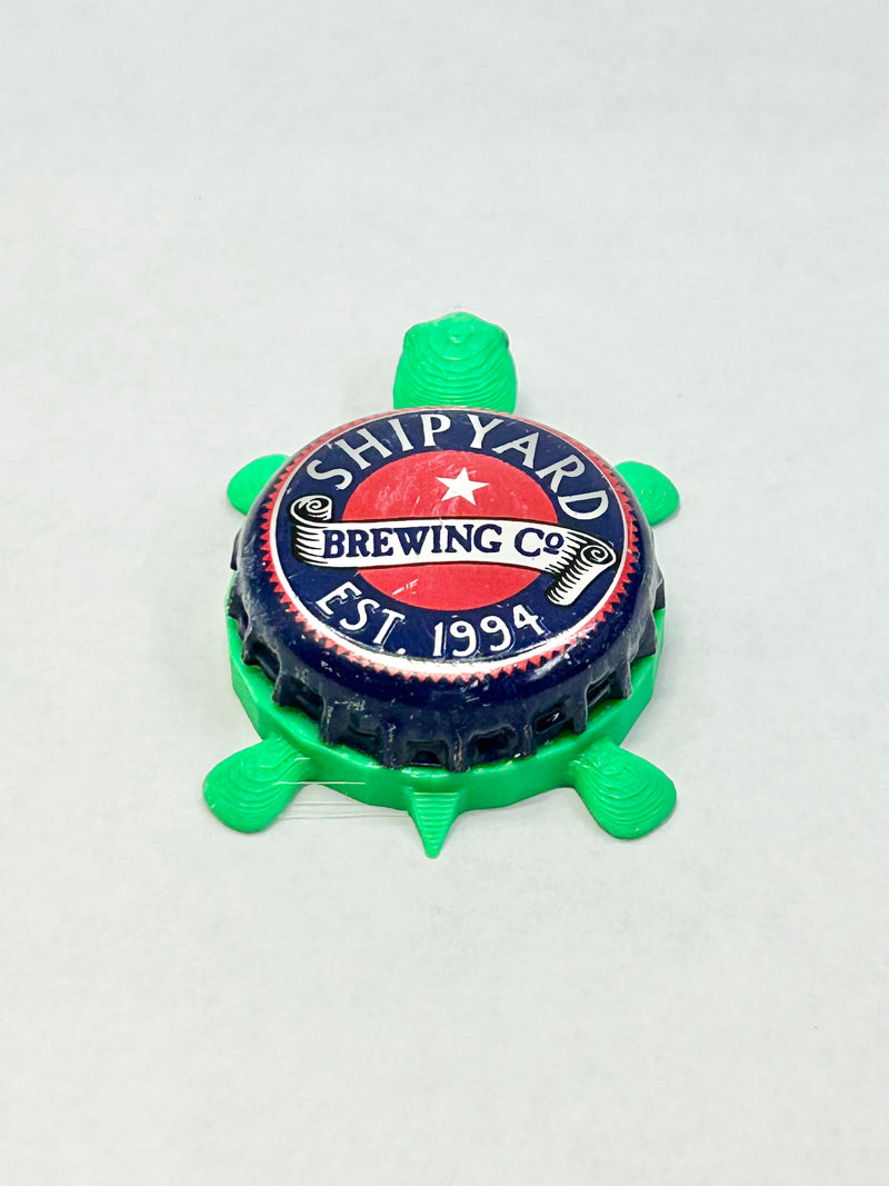 Shipyard Brewing - Bottle Cap Magnet Turtle Shell Shocked Art